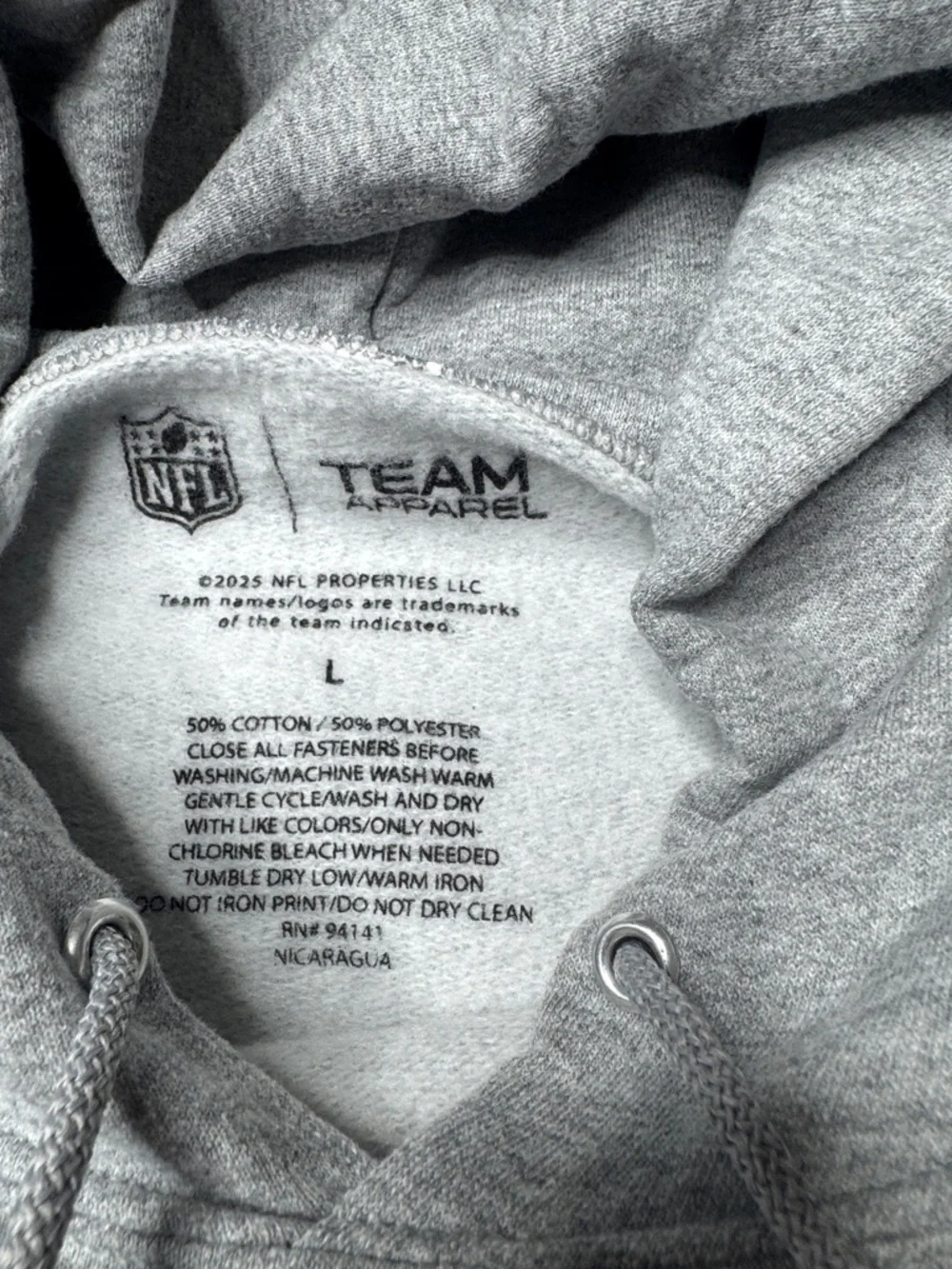 San Francisco 49ers NFL Team Apparel Pullover Hoodie Gray Est 1946 Large - Picture 2 of 5